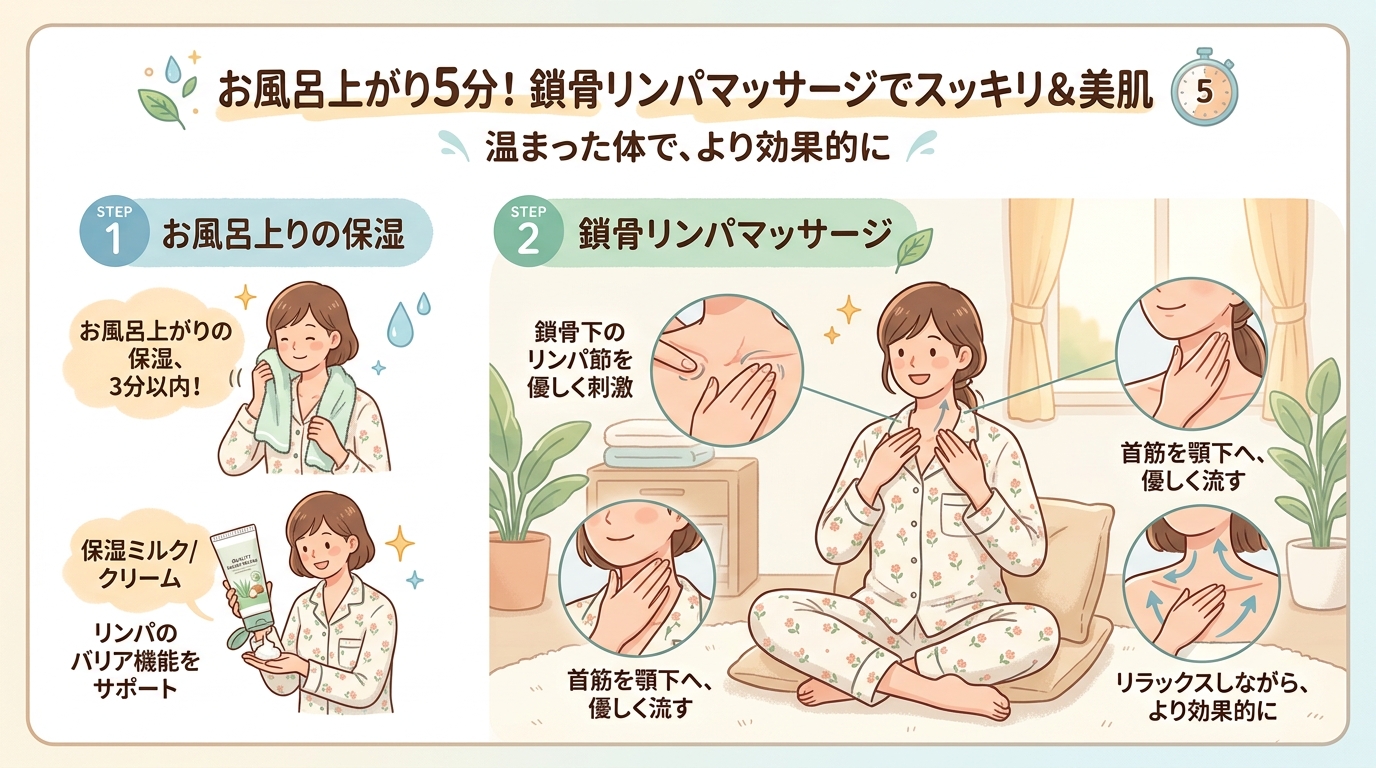 【初心者向け】むくみ・冷えを撃退！リンパマッサージの基本完全ガイド（鎖骨・脇・鼠径部）