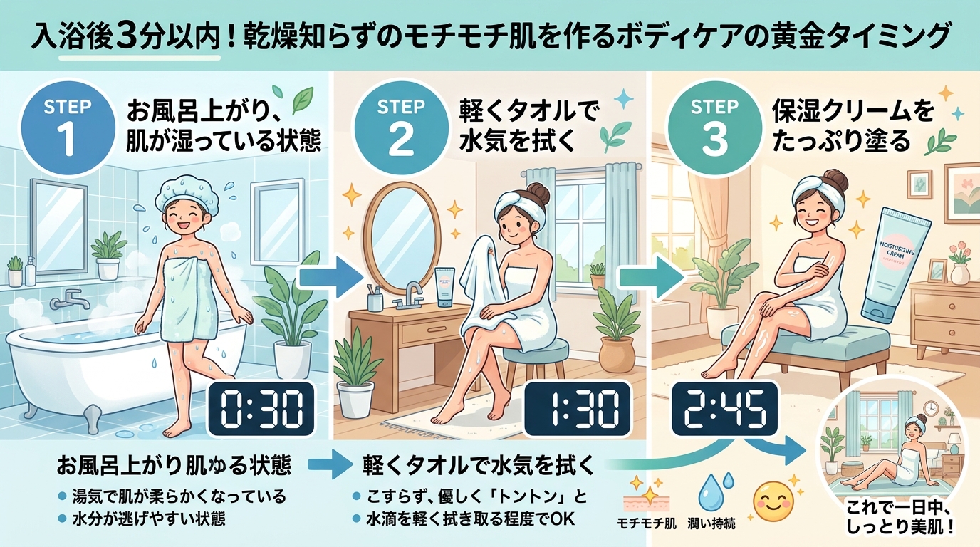 【完全版】乾燥知らずのモチモチ肌を叶える！ボディクリームの「ベストな塗るタイミング」とは？